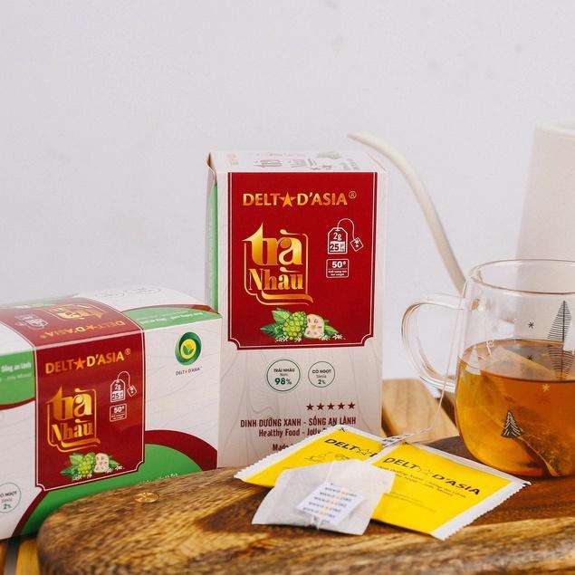 TRÀ NHÀU Hộp – Delta D'Asia Chữa huyết áp cao, nhức mỏi, đau lưng (25 túi x 1,5 g)