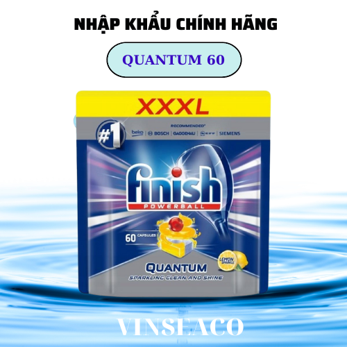 Viên rửa chén bát Finish Quantum 60 viên - Hàng chính hãng