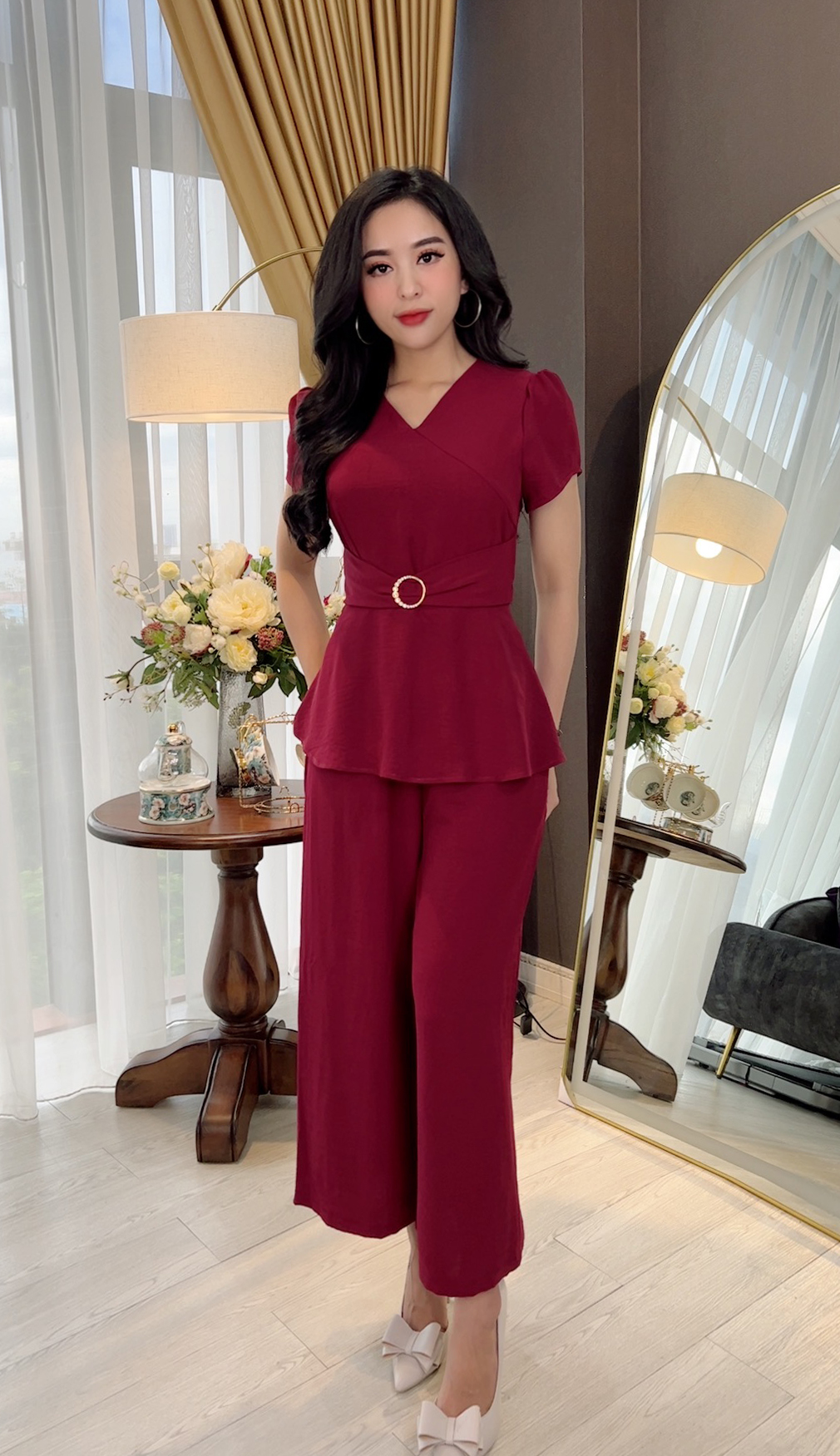 Bộ Trung Niên [ Linh Trà ] (TM 596) Bigsize Màu Sắc Trẻ Trung Tươi Sáng Họa Tiết Sang Trọng Đi Làm Đi Tiệc Cho Bà