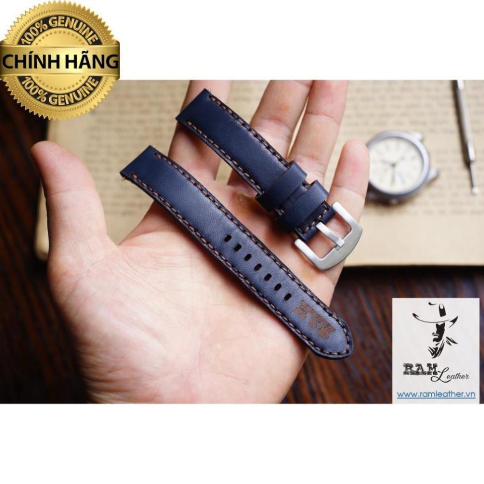 DÂY ĐỒNG HỒ DA DÊ XANH NAVY - RAM CLASSIC 1993 - HÀNG CHÍNH HÃNG