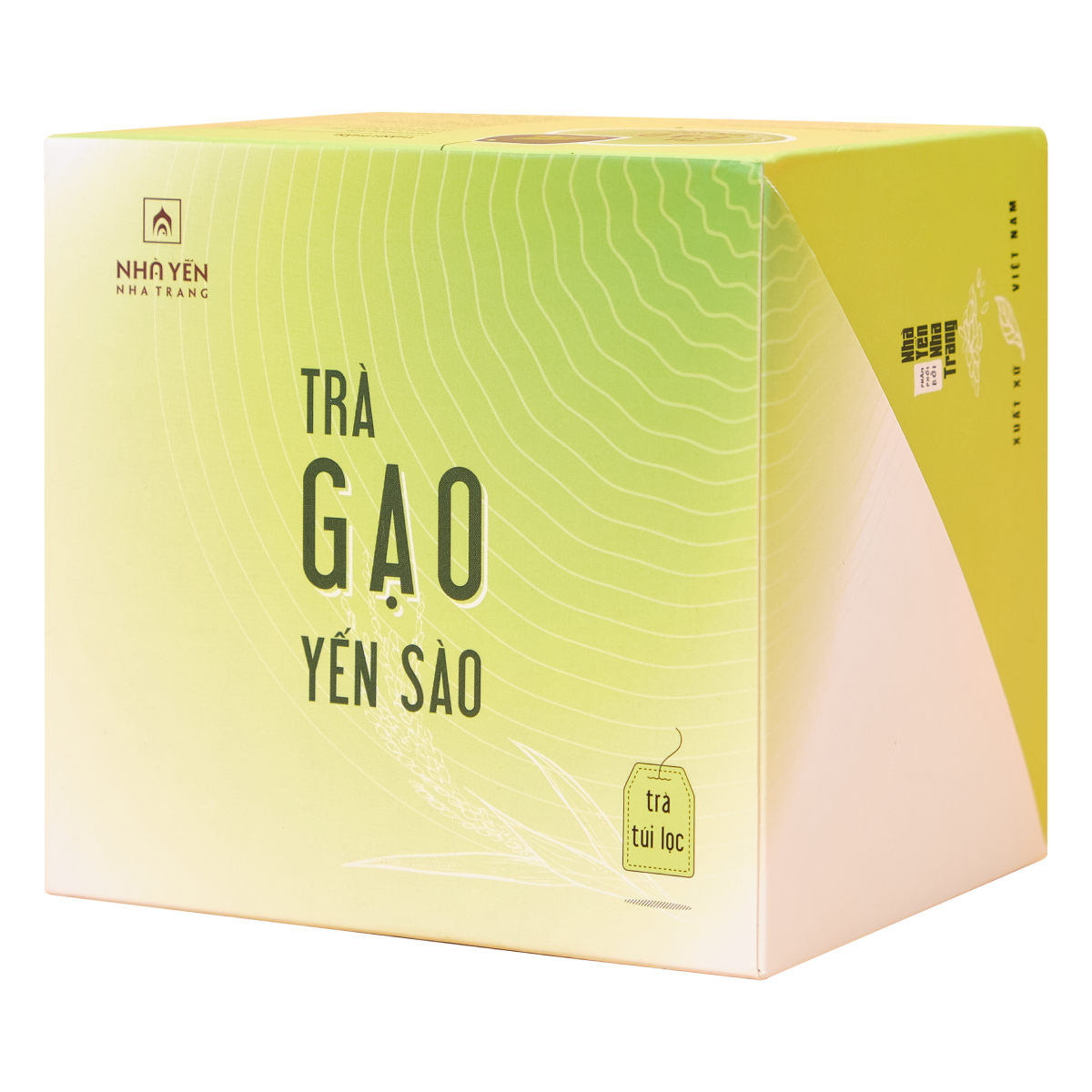 Trà Gạo Yến Sào - Hộp 10 Gói - Trà Thanh Nhiệt - Trà Túi Lọc - Trà Gạo Lứt Huyết Rồng - Trà Yến - Nhà Yến Nha Trang - Đặc Sản Nha Trang - Yến Sào Chất Lượng