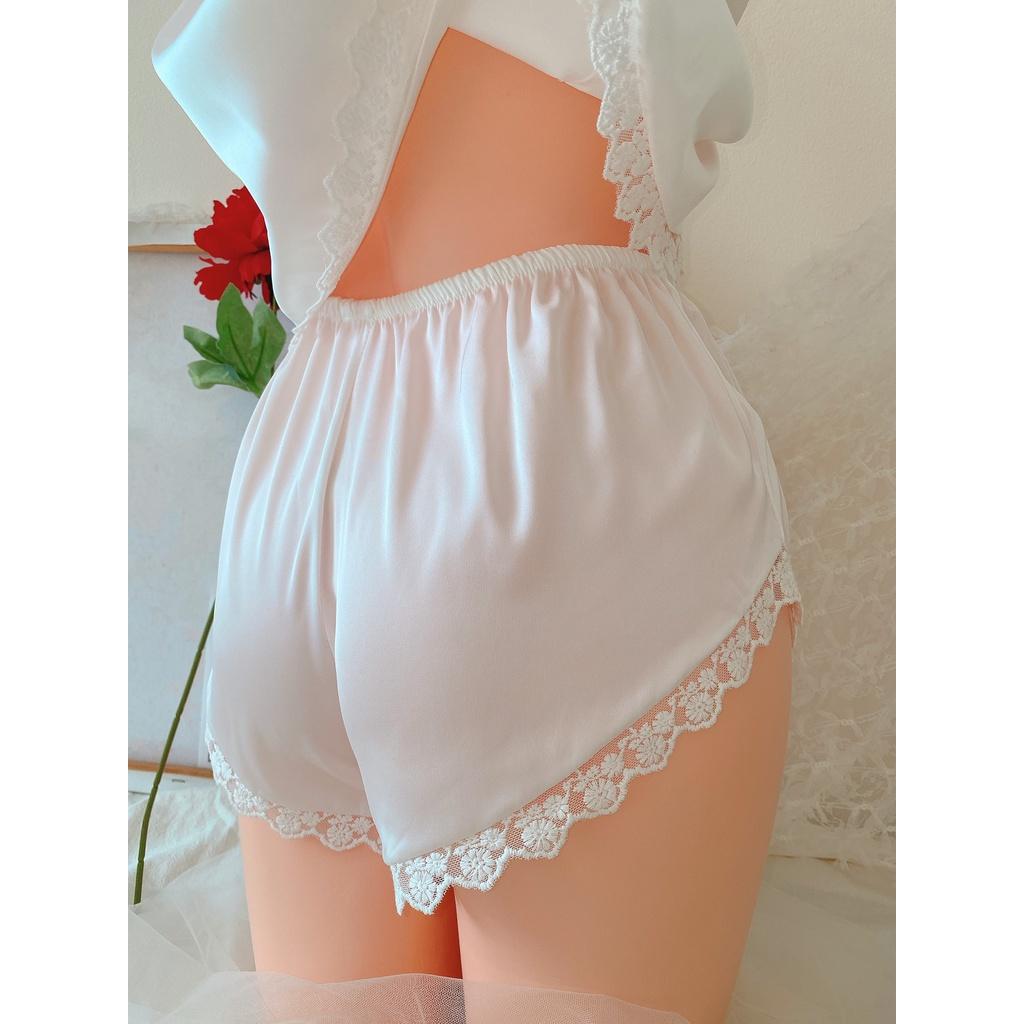 LL836- ẢNH THẬT- đồ lụa phối ren - đồ ngủ sexy