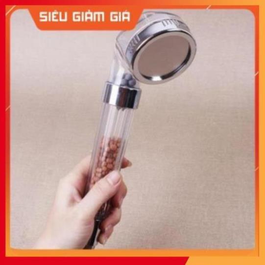 Vòi sen tăng áp loại to 7.7cm có hạt lọc nano - Tặng kèm dây 206802
