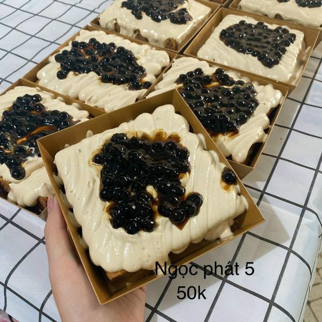 E1413 - Set 50 Hộp E1413 vuông màu nâu giấy kraft - trắng đựng bánh bông lan trứng muối, su sing, trân châu