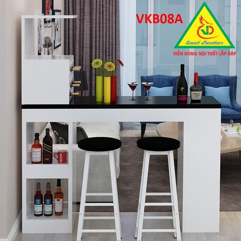Quầy bar mini, quầy bar nhà bếp kết hợp tủ rượu VKB08A ( không kèm ghế) - Nội thất lắp ráp Viendong Adv