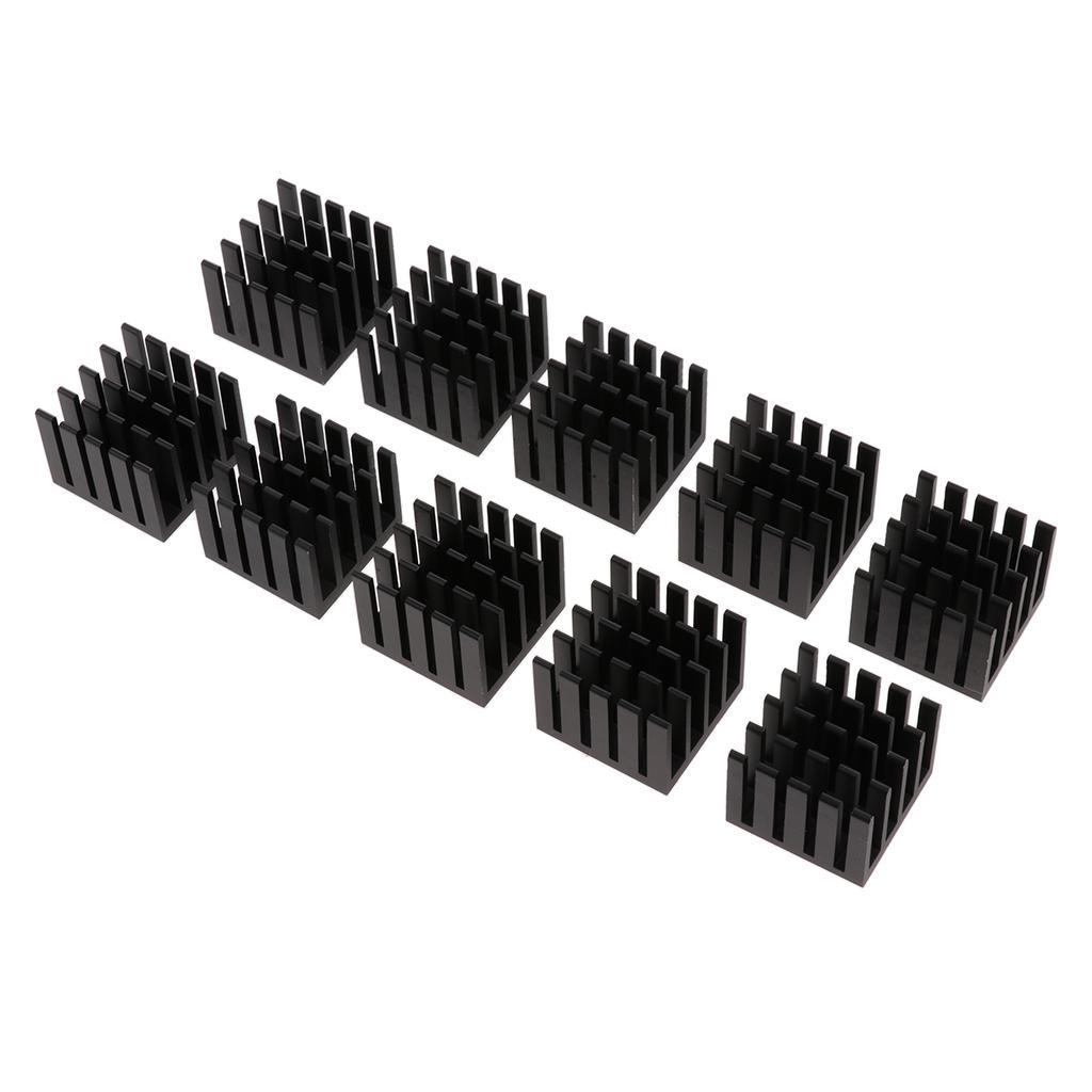 Kokiya 10 Miếng Đen Làm Mát Mô Đun, 0.8X0.8X0.6 Inch Tản Nhiệt Nhôm Tản Nhiệt Làm Mát Vây Cho Đèn LED Công Suất Cao Khuế