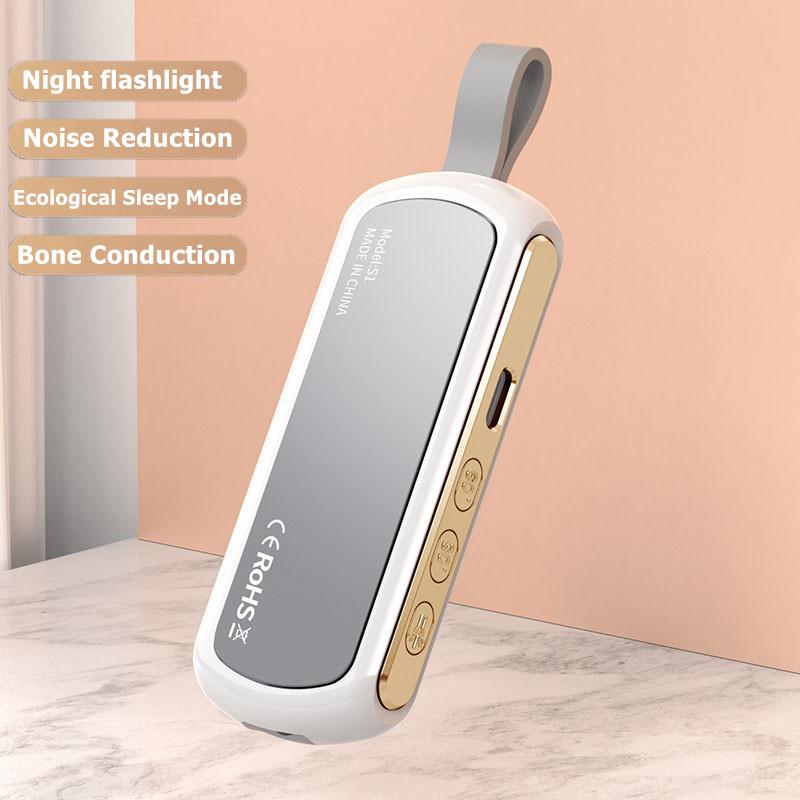 Loa Bluetooth 5.2 dẫn truyền xương dưới gối Loa giảm tiếng ồn Máy nghe nhạc âm thanh nổi có đèn pin Hỗ trợ giấc ngủ Màu sắc: Trắng-Vàng