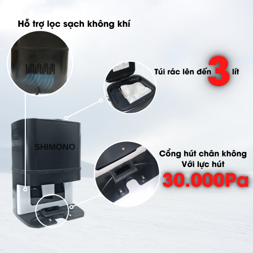 Robot Hút Bụi Lau Nhà Tự Thu Rác Shimono XR580 - Hàng Chính Hãng