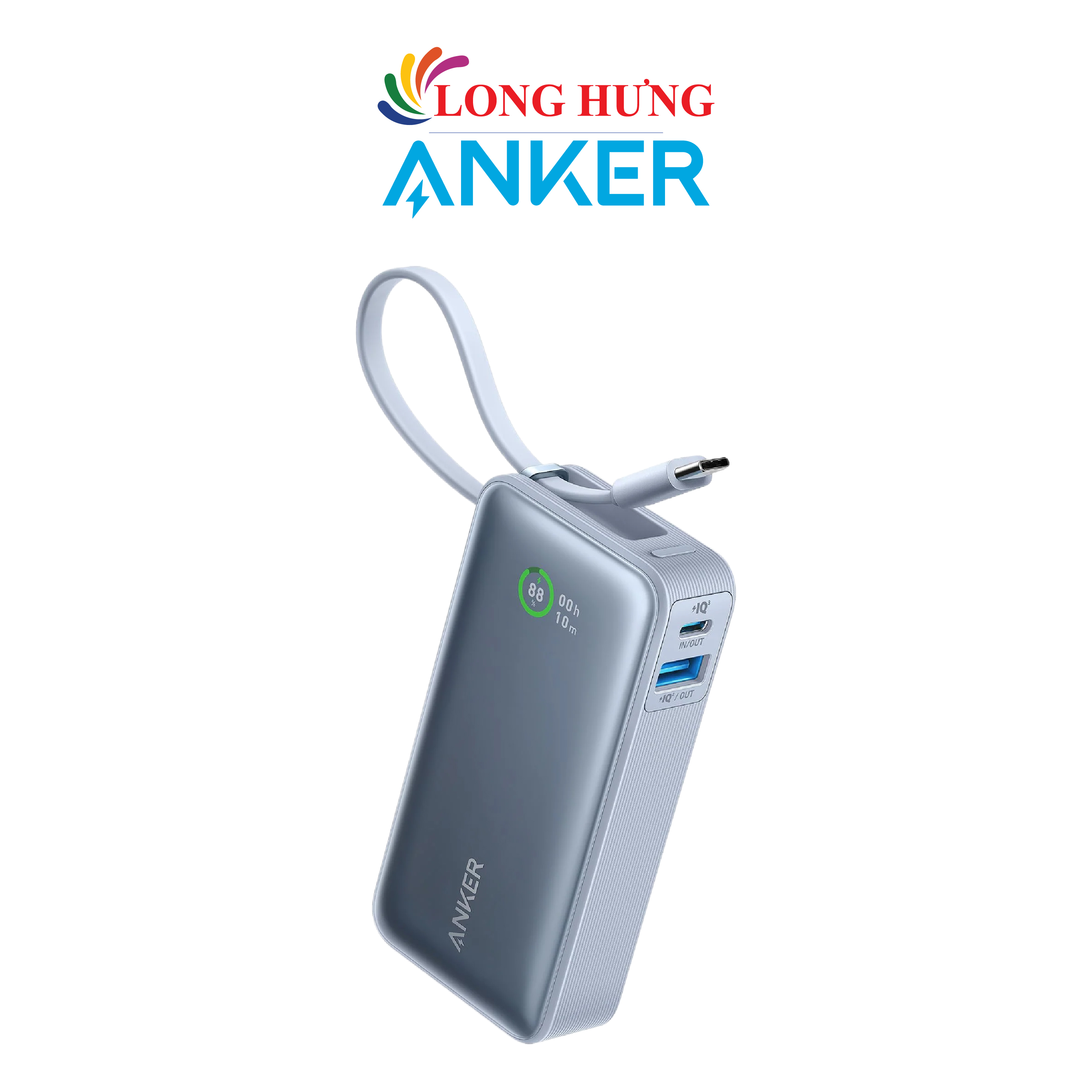 Sạc dự phòng Anker Nano Power Bank 1USB 1Type-C 30W 10000 mAh A1259 - Hàng chính hãng