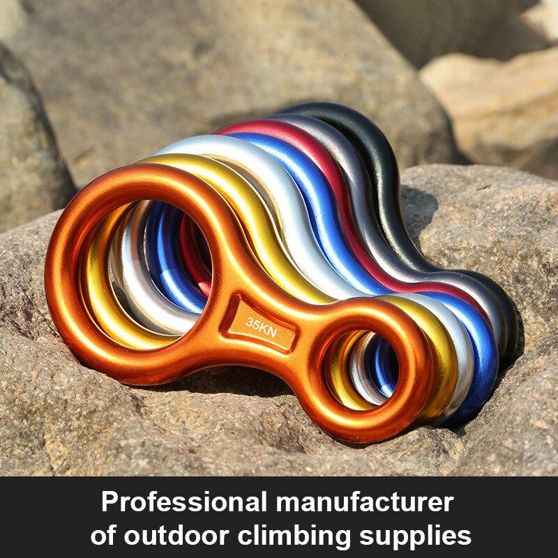 Outdoor speed drop 8-Shape ring descent device high altitude descent device protector Climbing Abseiling Device