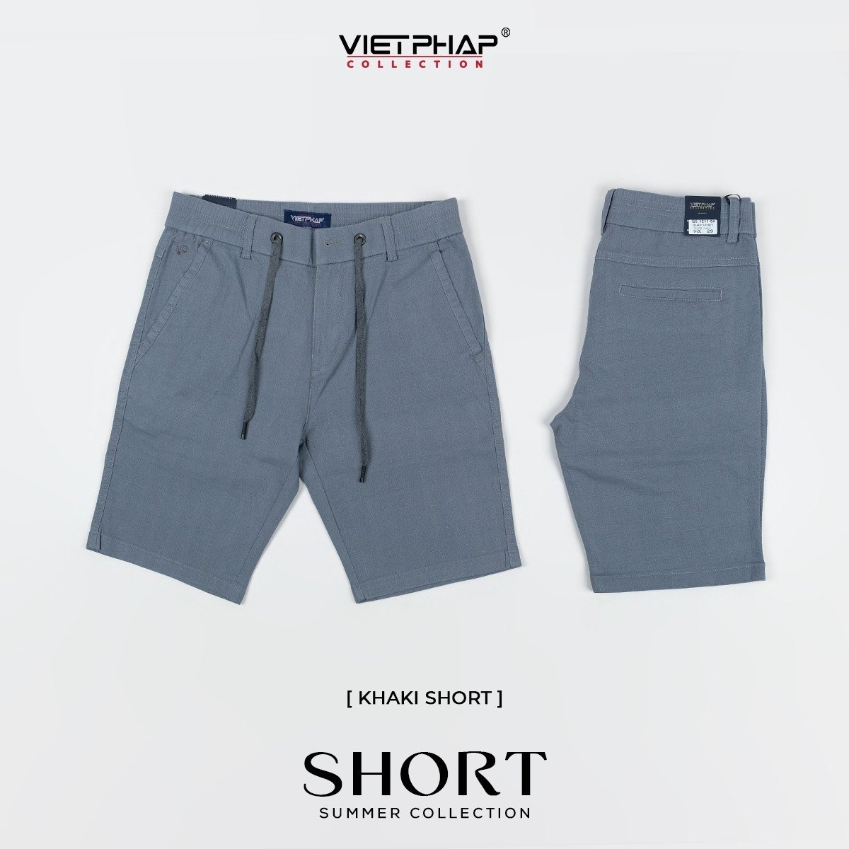 Quần Short Kaki Cao Cấp VIỆT PHÁP/ Form basic/ thêu logo sườn, chất liệu dệt cotton mềm mịn hút mồ hôi ,không phai màu 1211