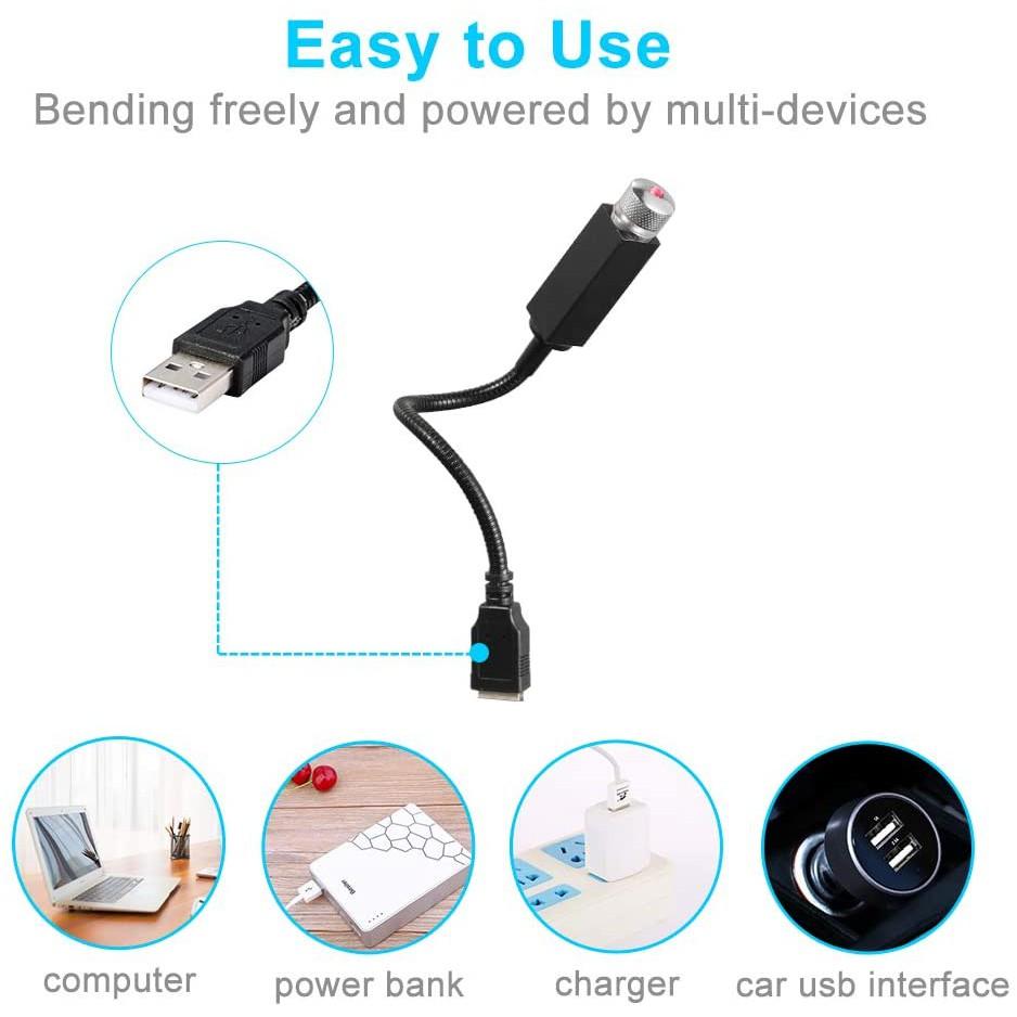 Đèn Led Bầu Trời Sao Chiếu Trần Nhà Trần Xe ô Tô Cắm Cổng USB Trang Trí Phòng Ngủ