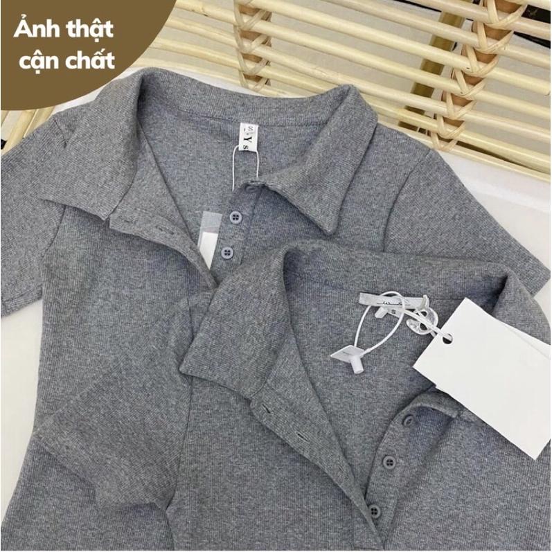 Váy Polo body xẻ trước ôm dáng