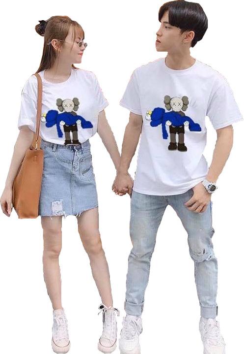 Áo Thun Tình Nhân Tay Ngắn In Hình Búp Bê