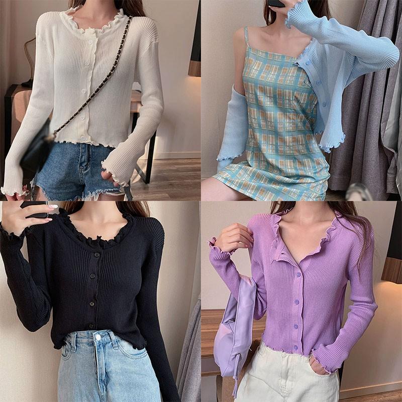 Áo Khoác Cardigan Dệt Kim Chống Nắng Kiểu Dáng Thời Trang Cho Nữ