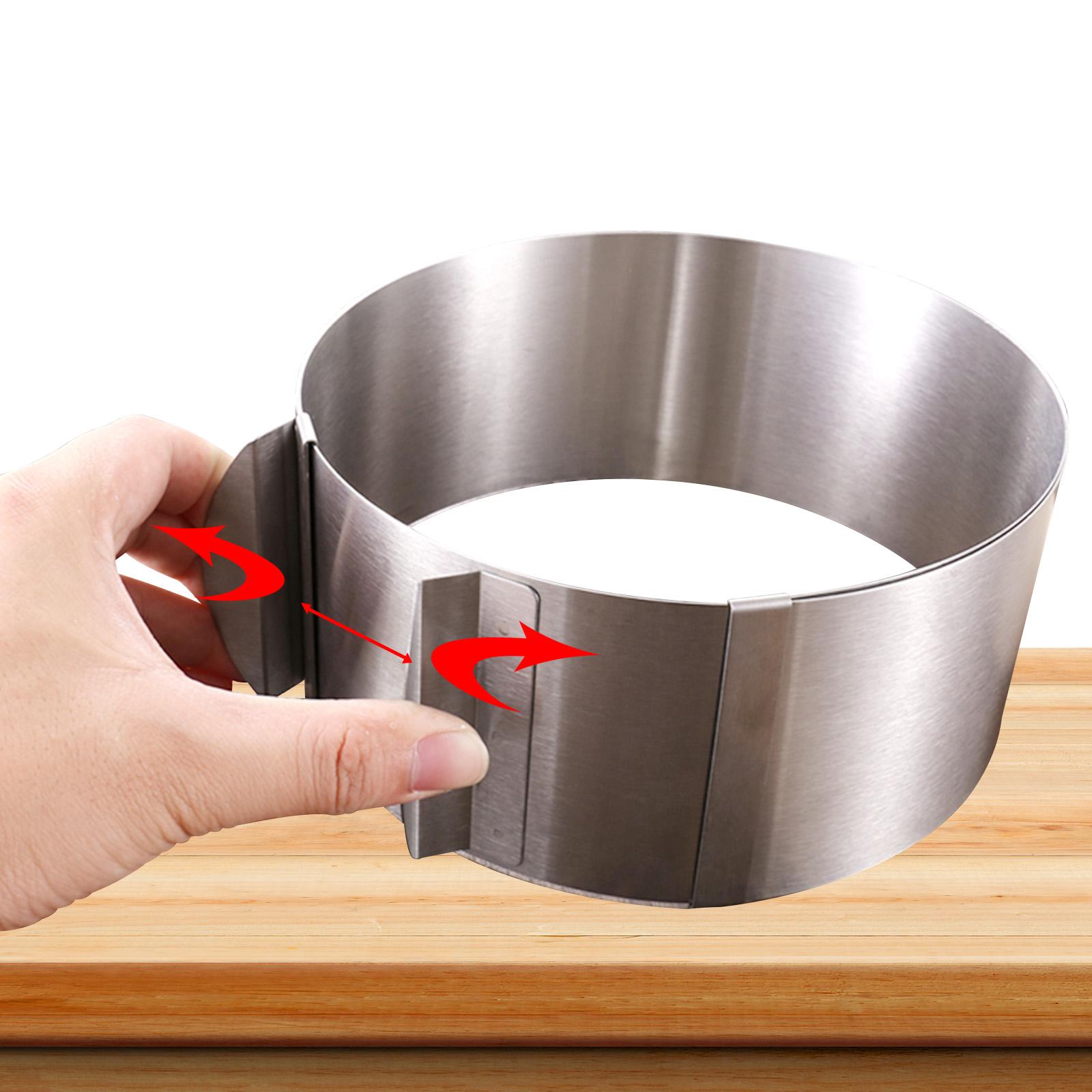 1 Vòng Mousse Nhẫn Khuôn Bánh Có Thể Điều Chỉnh 3D Bánh Khuôn Inox Làm Bánh Moulds Bếp Bánh Mousse Trang Trí Dụng Cụ