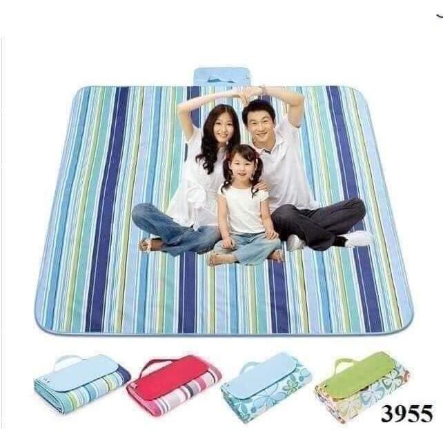 Thảm picnic gấp gọn, Bạt trải cắm trại, Thảm du lịch cao cấp - Chống thấm nước, họa tiết caro, gấp gọn tiện lợi