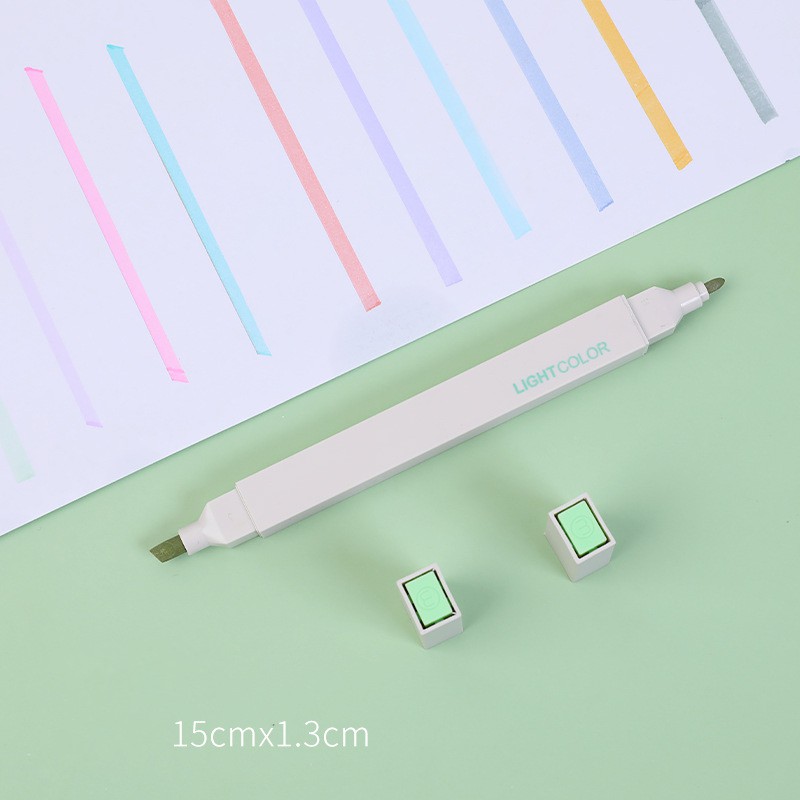 Bút Nhớ 12 Màu Sắc Light Color Ấn Tượng Cao Cấp 2 Đầu Màu