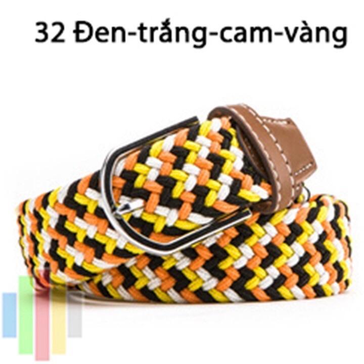 Thắt lưng vải dù co giãn bản 3,5cm -nhóm màu hoạ tiết - Mã 31