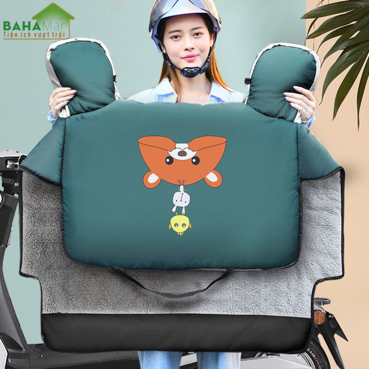 TẤM ÁO CHẮN GIÓ ĐI XE MÁY MÙA ĐÔNG CHỐNG LẠNH KHÔNG THẤM NƯỚC "BAHAMAR" giữ ấm, chống gió khi đi xe máy mùa đông . thuận tiện sử dụng