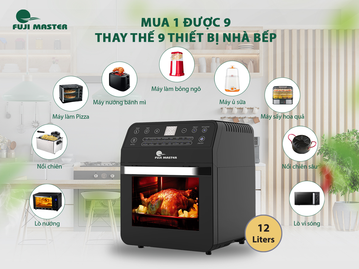 Nồi chiên chân không Fuji Master FJM-2022 Dung tích 12 lít - Hàng chính hãng