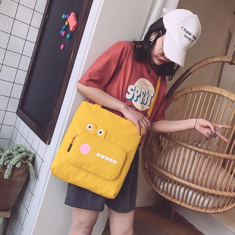 Balo Thời Trang Túi Tote Hình Cá Sấu Siêu Cute Balo Nữ Đi học Balo Ulzzang