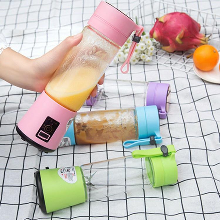 Máy Xay Sinh Tố Đa Năng Mini Sạc Pin Tích Điện Cầm Tay 6 Lưỡi Kép, Siêu Mạnh, Siêu Tiện Dụng Dung Tích 400ml
