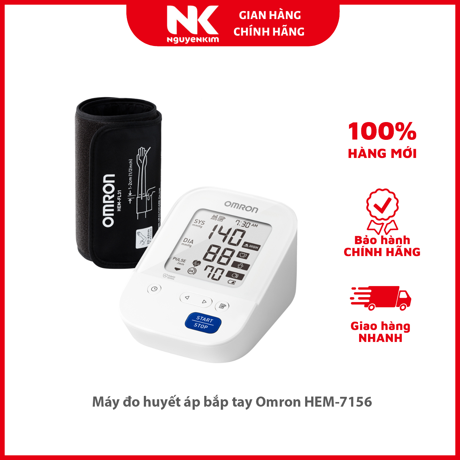 Máy đo huyết áp bắp tay Omron HEM-7156 - Hàng chính hãng