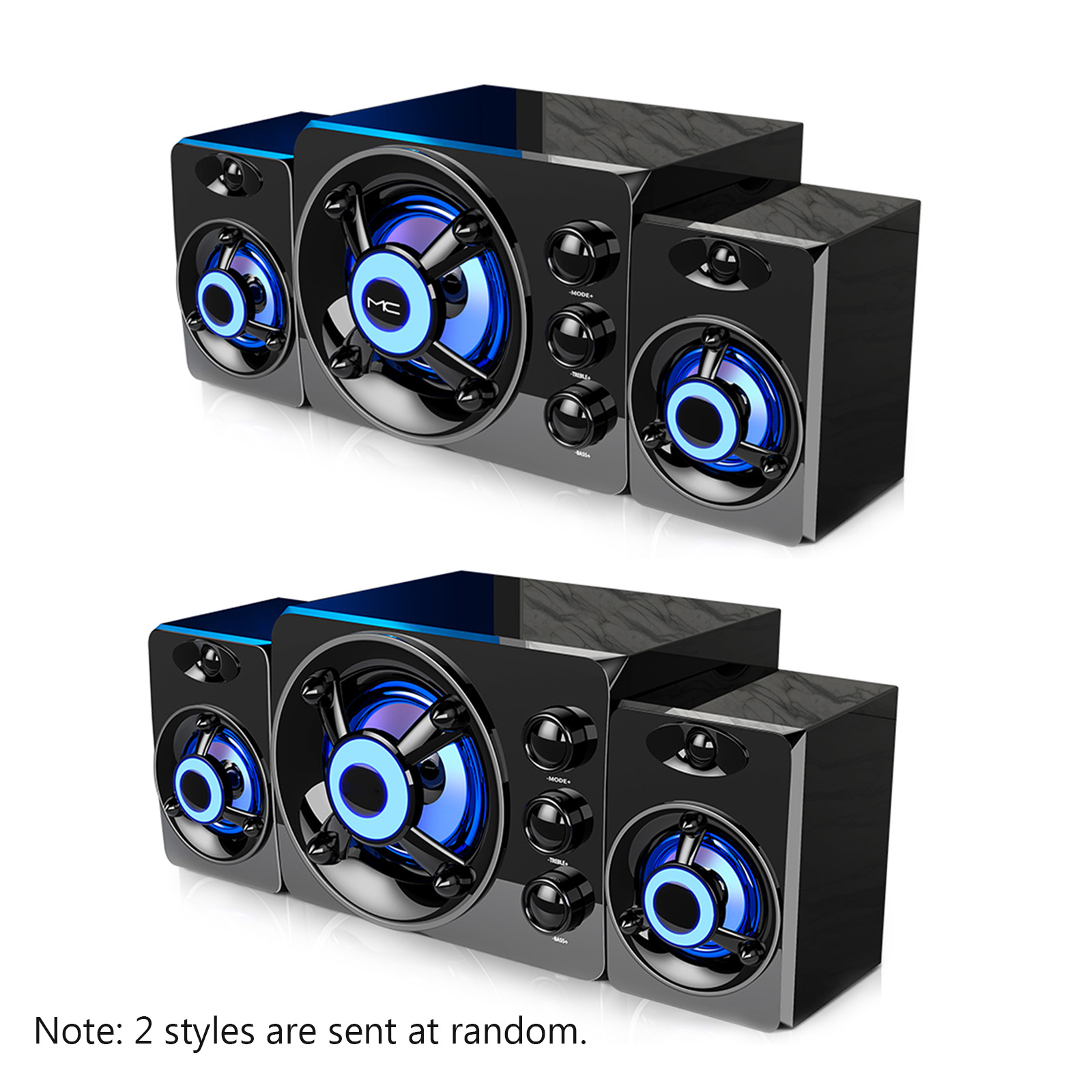 Bộ loa gia đình 3 trong 1 SADA D-208 loa siêu trầm với đèn LED đầy màu sắc loa có dây 3,5 mm hỗ trợ USB