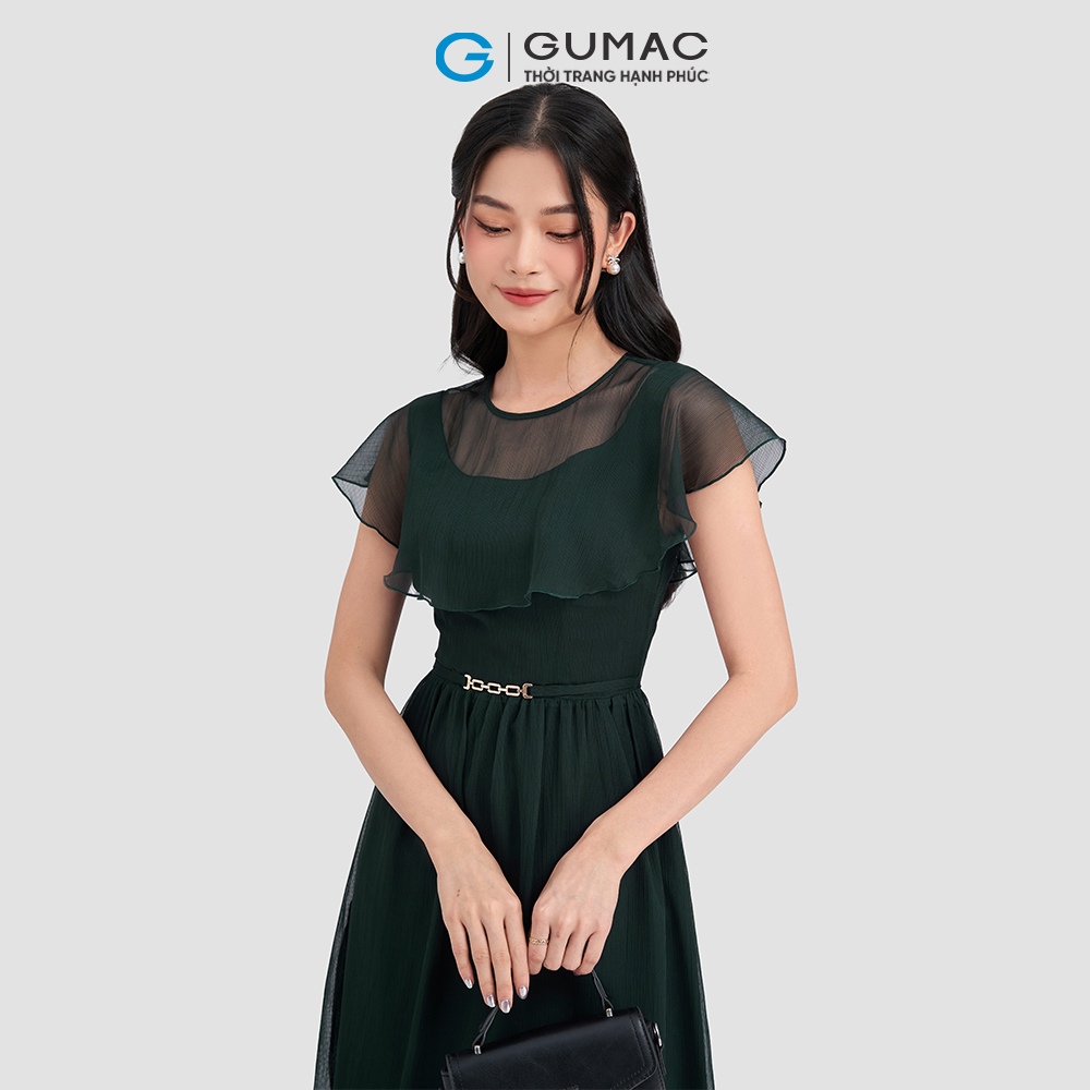 Đầm kiểu bèo vai GUMAC DD03034