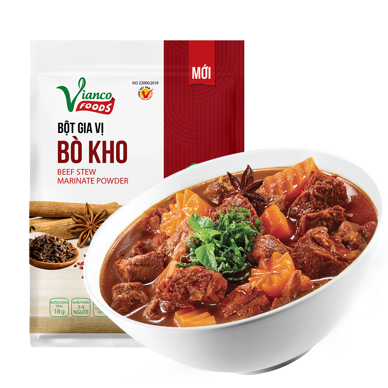 Combo 5 gói Gia Vị Bò Kho Bột Việt Ấn 18gr (18gr/gói)