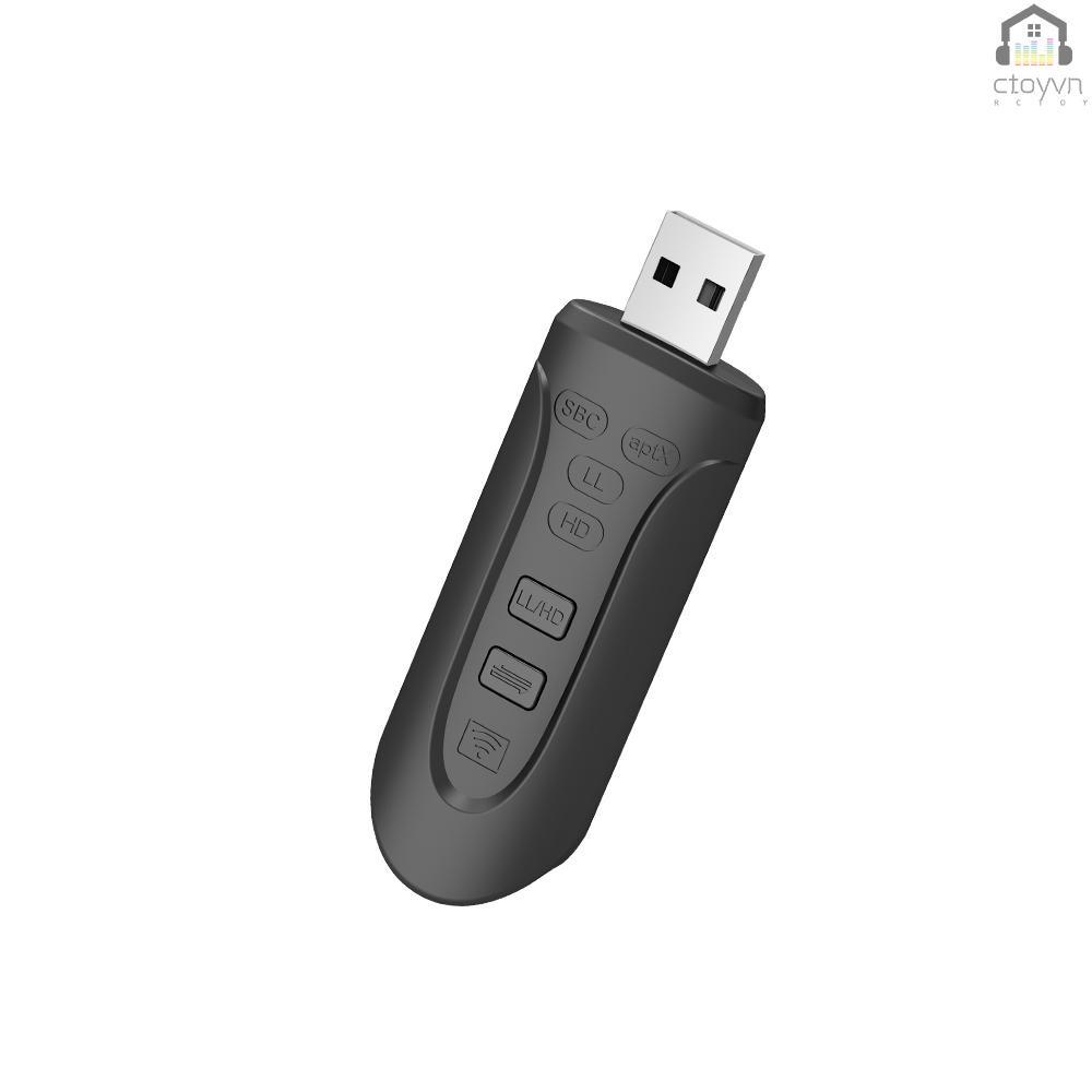 Bộ truyền tín hiệu âm thanh USB BT 5.0 kèm anten 2 BT APTX HD/APTX LL/APTX