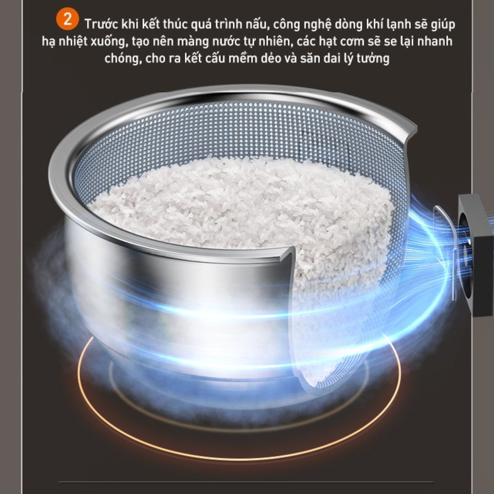 Nồi cơm điện tử cao tần ruột Inox chống dính tự nhiên Hàn Quốc JNRC-401 dung tích 1.5L - Hàng chính hãng