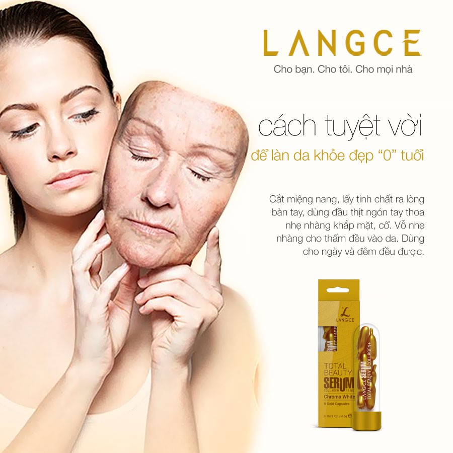 SERUM COLLAGEN+ ĐẸP DA VIÊN NANG VÀNG 24K LANGCE