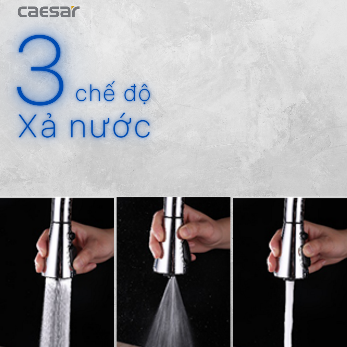 Vòi Rửa Bát Rút Dây Nóng Lạnh K905C Caesar