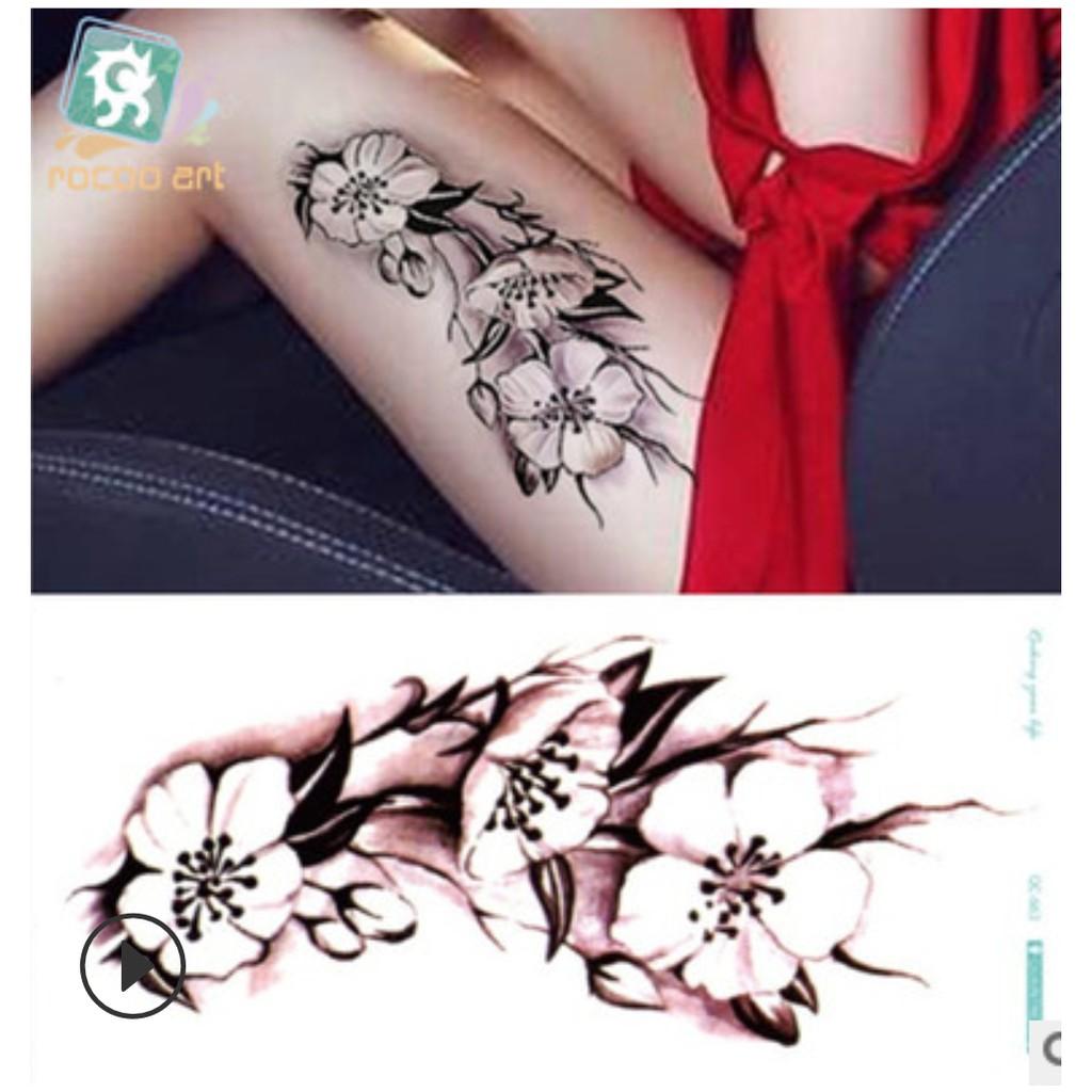 Hình xăm dán hoa 10x20cm