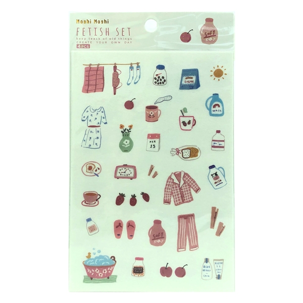 Sticker Fetish Set 009 (1x4) - Mẫu 3 - Soft Day - Màu Hồng