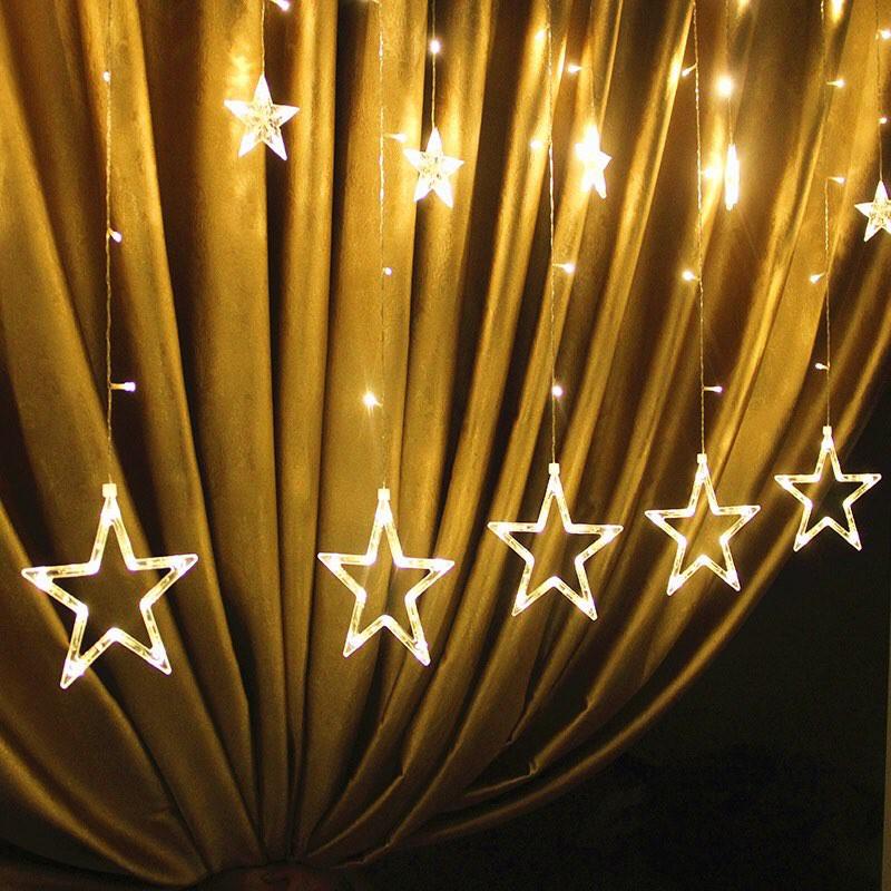 DÂY ĐÈN LED RÈM SAO RƠI 8 CHẾ ĐỘ CHIẾU MÀU CHỐNG THẤM NƯỚC -Trang Trí Ngoài Trời - Dài 2.5 Mét - NOEL- NĂM MỚI 2020-2021