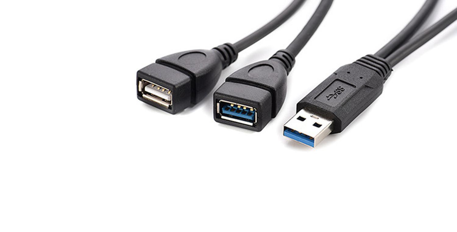 Ưu đãi nhất cáp nối dài usb3.0 dữ liệu đầu đực sang đầu cái + kết nối sạc Ổ đĩa U card mạng ổ cứng USB Revolution 2 đầu cái dòng hai trong một