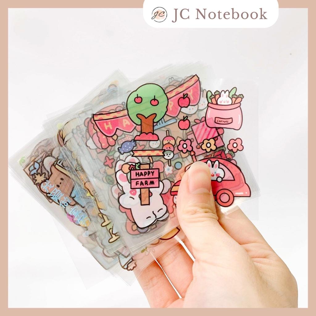 1 Tấm Sticker Dễ Thương | Hình Dán Gấu / Cô Gái Xinh Xắn