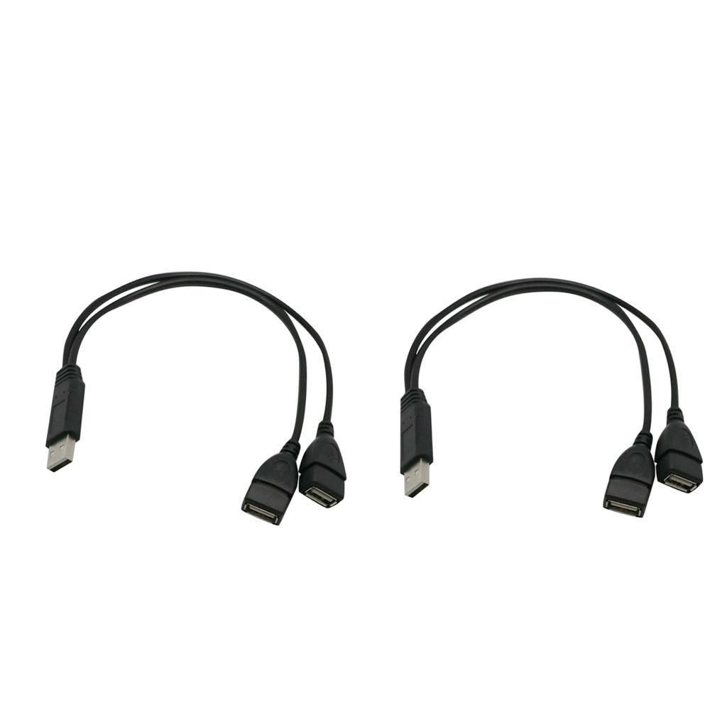 USB 2.0 Male to Dual Female Data Charge Y Splitter Cord Converter Cable