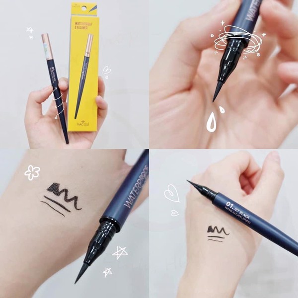 Bút Kẻ Mắt Nước Siêu Lì Sắc Mảnh Vacosi Pro Waterproof Eyeliner Pen 5ml