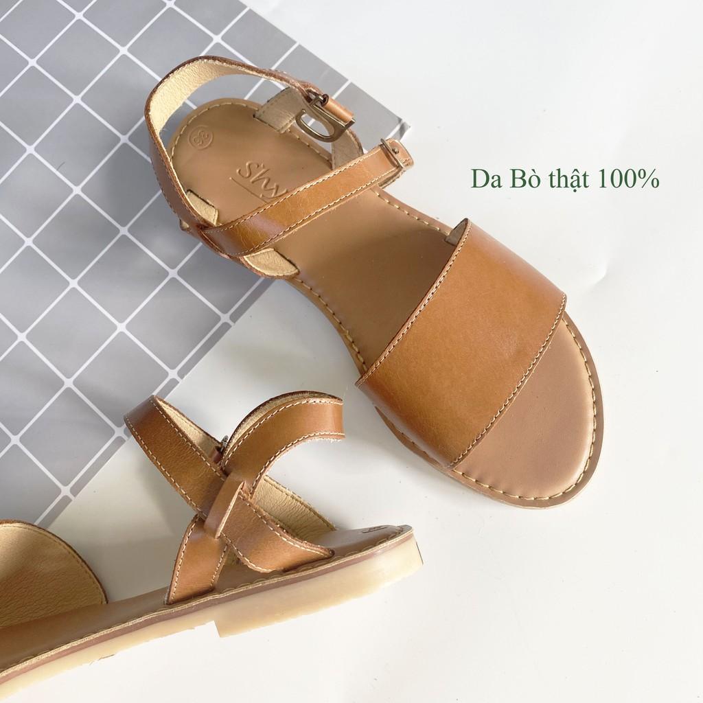 Sandal nữ đế bệt quai to thời trang đi biển có Bigsize chính hãng HISHOO S017