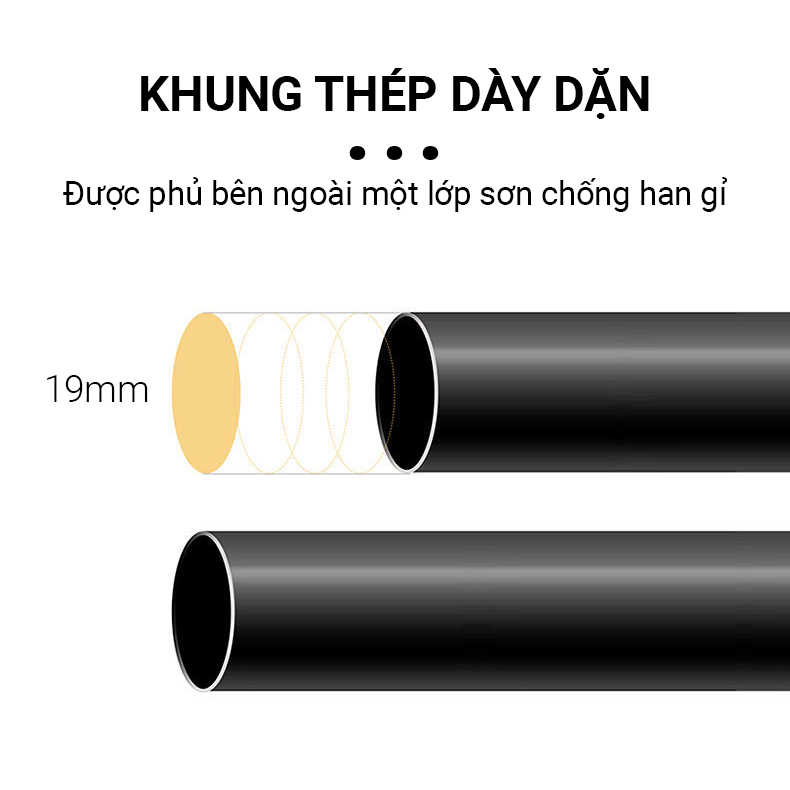 Giá Treo Quần Áo Đôi 2 Thanh Giá Phơi Đồ Để Đồ Tiện Lợi Bằng Thép Carbon Sơn Tĩnh Điện VANDO