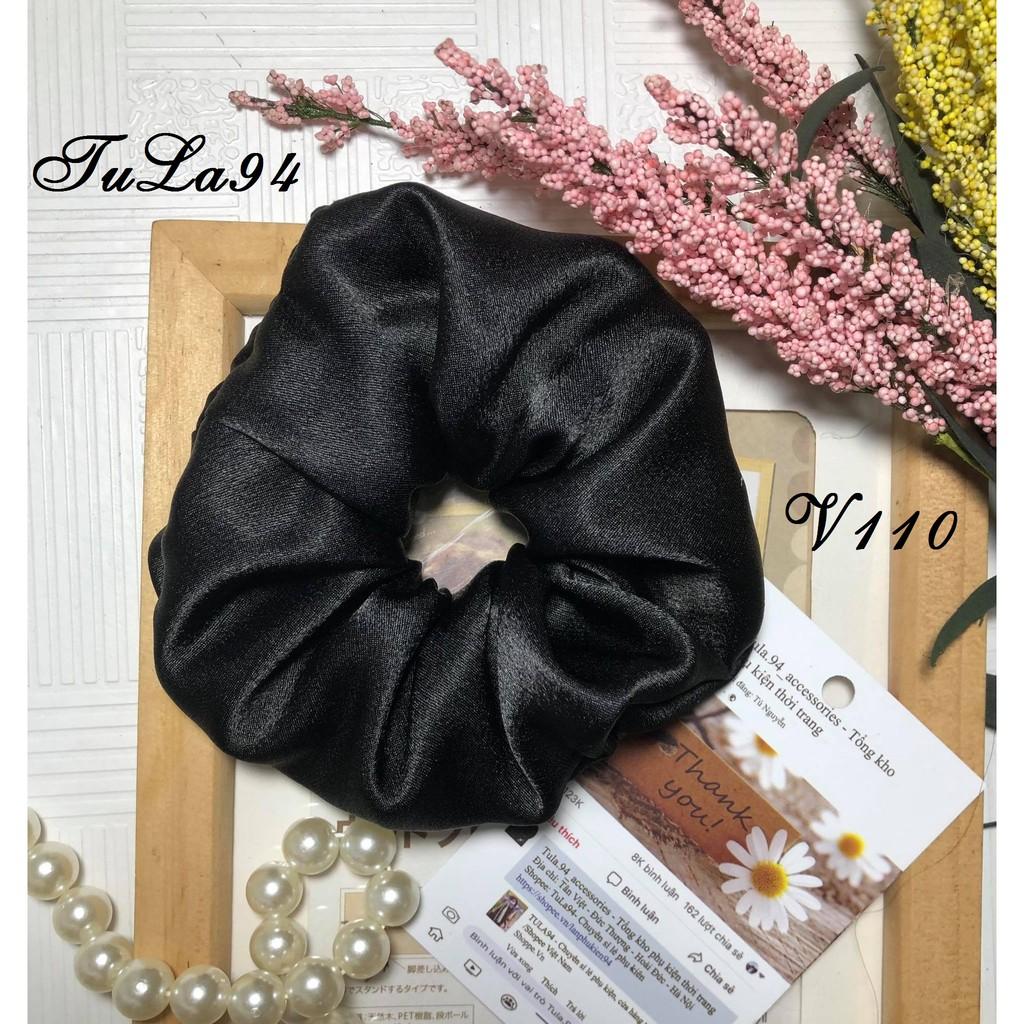 Dây buộc tóc, scrunchies bằng vải lụa satin nhiều màu dành cho nữ TuLa94