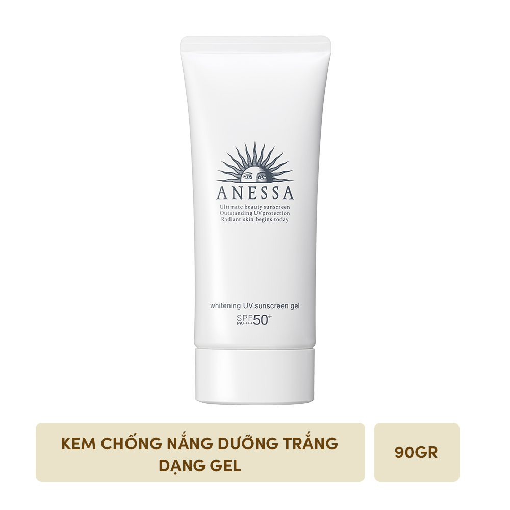 Bộ đôi Kem chống nắng dưỡng trắng dạng gel Anessa Whitening UV Sunscreen Gel 90g + Kem chống nắng dưỡng da dạng sữa bảo vệ hoàn hảo Anessa Perfect UV Sunscreen Skincare Milk SPF 50+ PA++++ 20ml