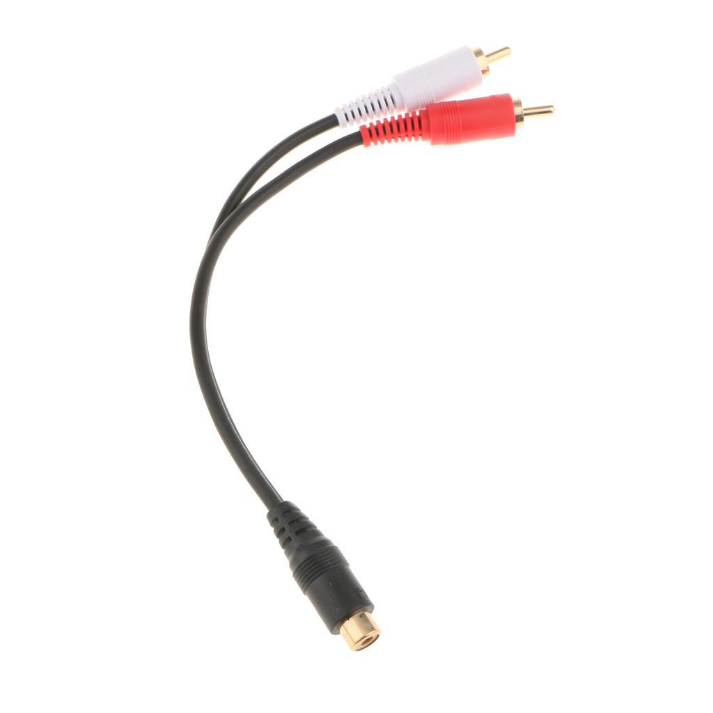 2x RCA Female to 2-RCA Male Digital Coaxial Splitter Y-Splitter Cable 0.2m