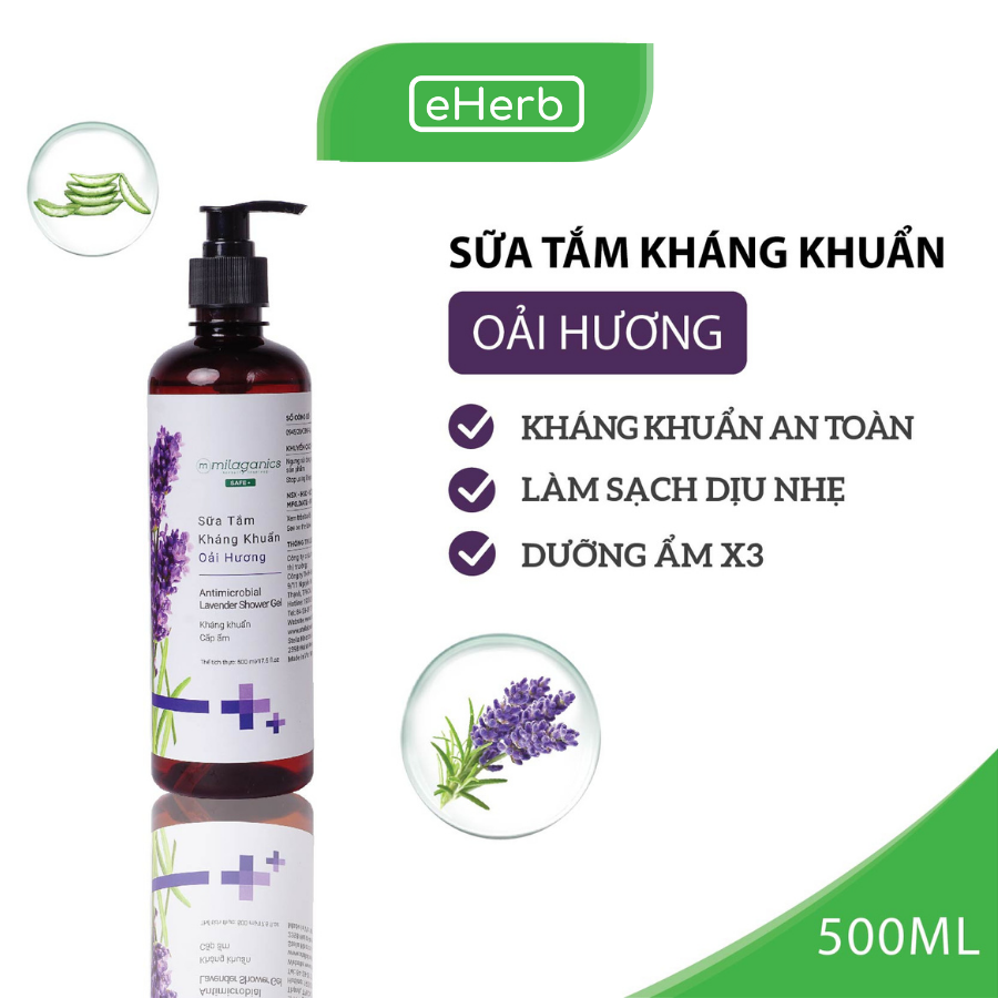 Sữa Tắm Kháng Khuẩn Tẩy Tế Bào Chết, Làm Sạch Dịu Nhẹ MILAGANICS 500ml (Chai)