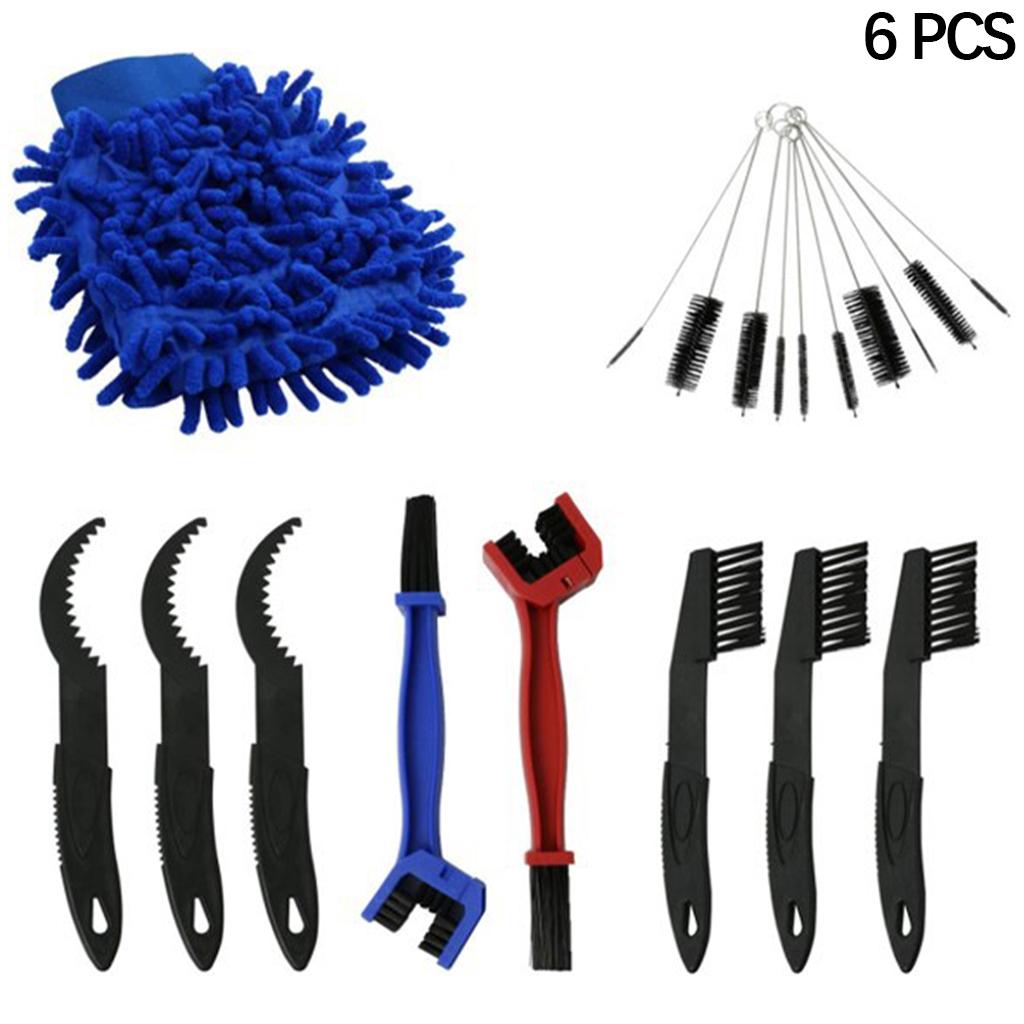 Bike Cleaning Kit, Bicycle Cleaning Brush Tool, Bike Chain Cleaner, Cycling Brush Set, Suitable for Crank/Tire,Mountain Bike, Road Bike, Folding Bike