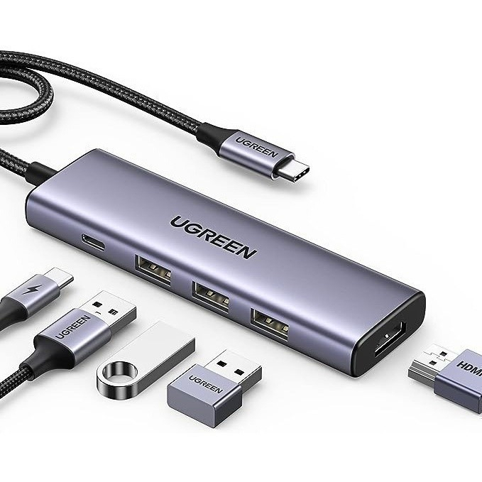 Hub Ugreen USB Type C 5-in-1 CM511 - Có cổng HDMI 4K, Hỗ trợ sạc PD - 15596 - Hàng chính hãng
